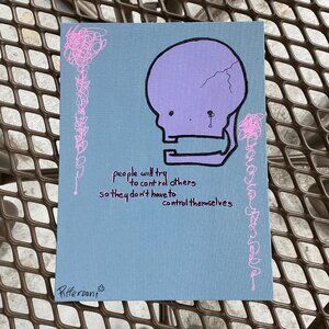 Cute Skull Control truism poetry Canvas Painting
